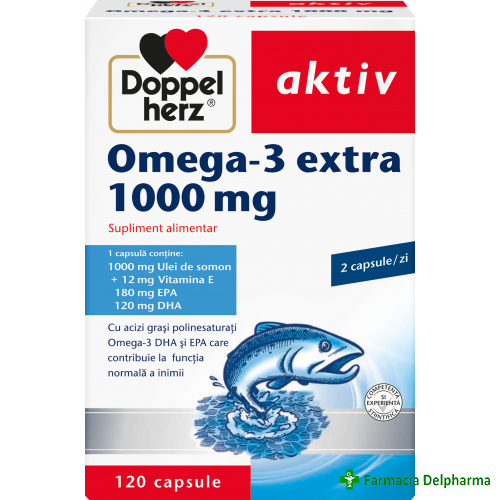 Omega 3 Extra Ulei de somon 1000mg x 120 caps., Doppelherz